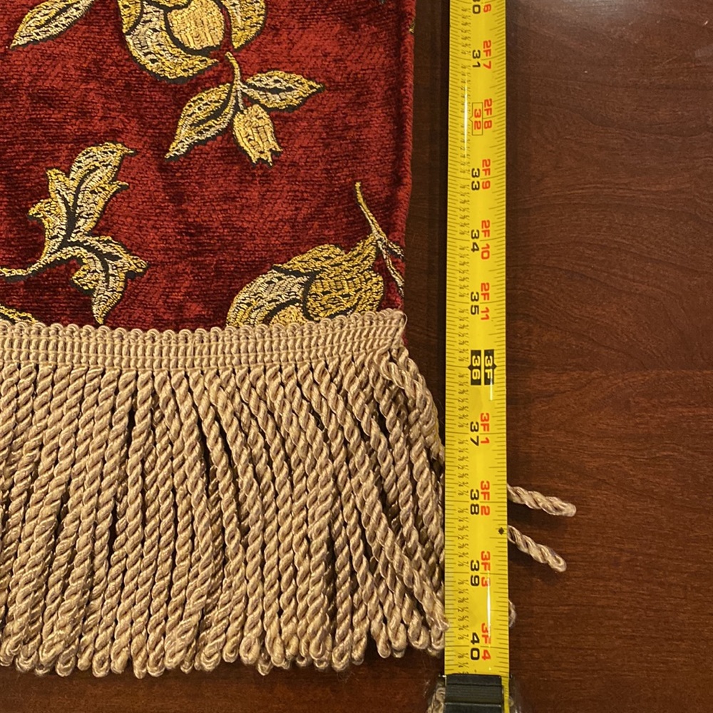 Table runner cranberry and gold colors 70” ( not including edge detail) - Picture 10 of 16